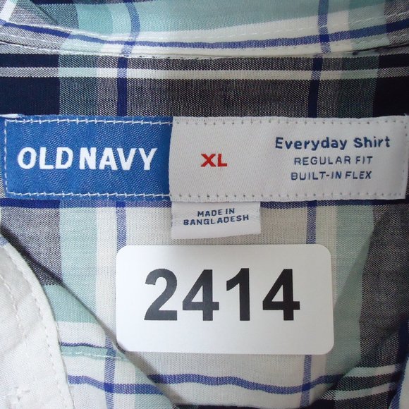 Old Navy* Men's Long‎ Sleeve Button Down Curved Hem Pocket Plaid Shirt~ Size XL - Picture 3 of 11